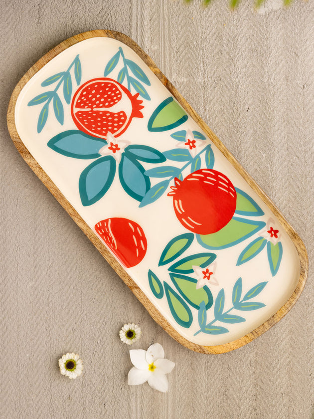 Mirasol Lake Long Wooden Platter - Pinklay