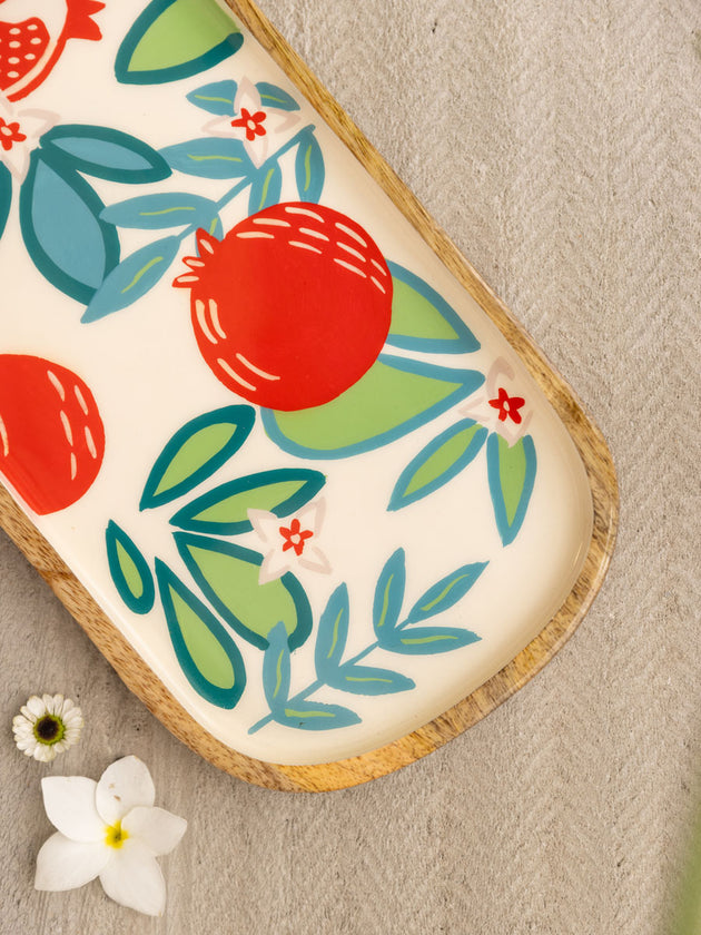 Mirasol Lake Long Wooden Platter - Pinklay