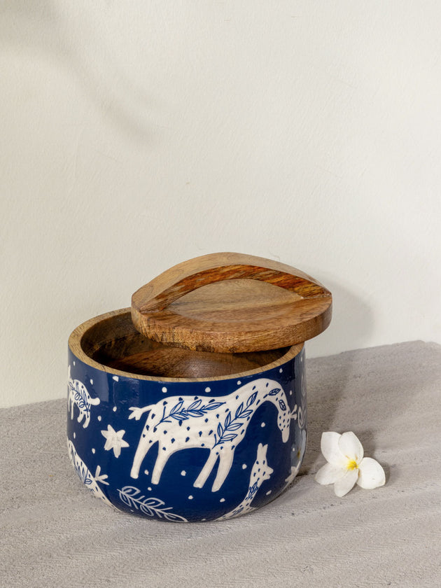 Noelle Wooden Jar With Lid