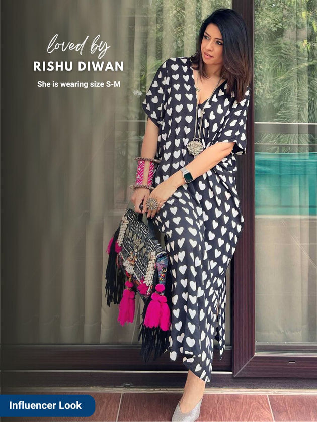 Maya Memsaab Black Modal Kaftan Dress