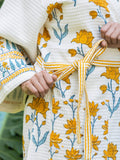 Sangeet Luxury Block Printed Cotton Bath Robe - Pinklay