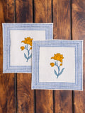 Set of 2 - Sangeet Block Printed Face Towels - Pinklay