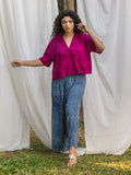 Solid Pink Modal Shirt Top - Comfort fit