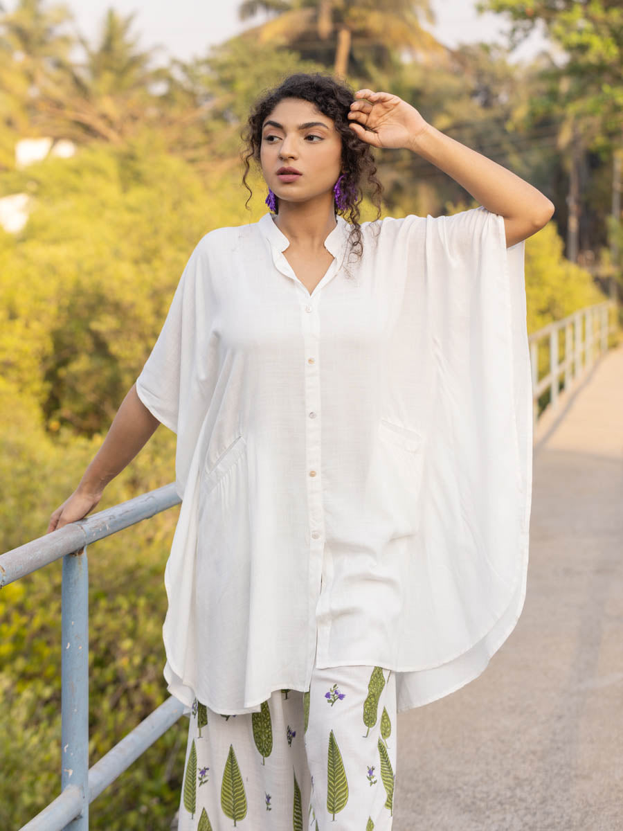Set of 2 Mallika Kaftan Shirt Dress and Palazzo Pinklay