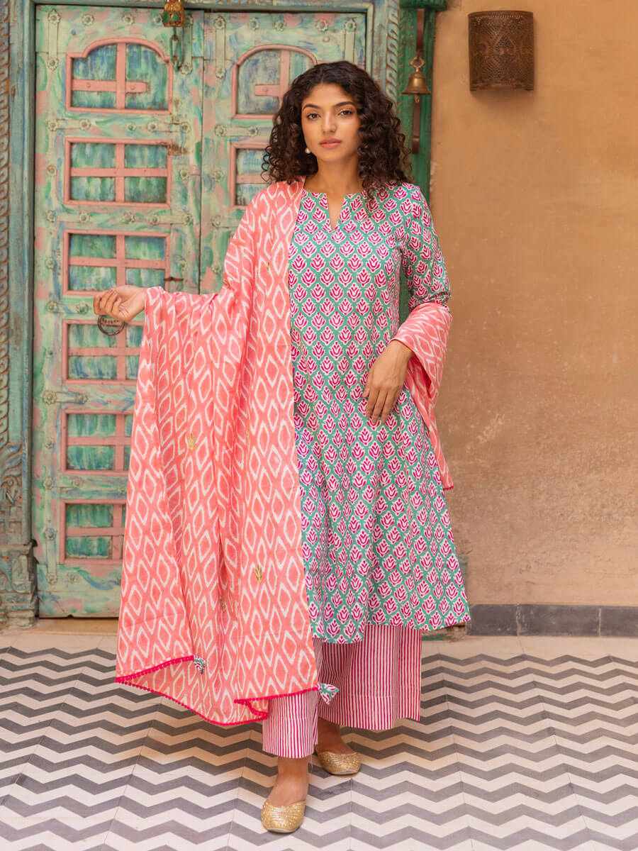 Cotton Kurtis With Palazzo Set Manufacturer,Supplier and Exporter from India