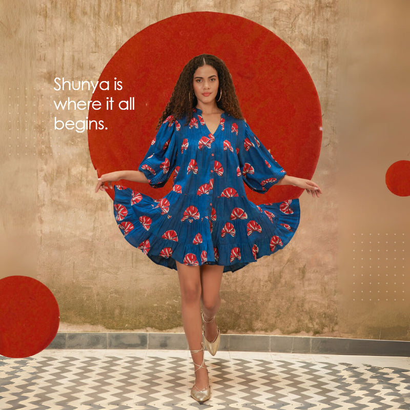 SHUNYA by Pinklay – Handblock printed indigo clothing in dabu technique, soft cotton.
