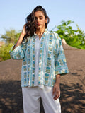 Silk Route Block Printed Cotton Kimono Jacket - Pinklay