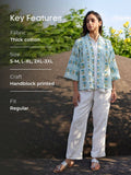 Silk Route Block Printed Cotton Kimono Jacket - PinklaySilk Route Block Printed Cotton Kimono Jacket - Pinklay