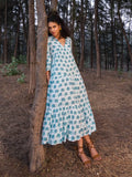 Sinamika Block Printed Modal Maxi Dress - Pinklay