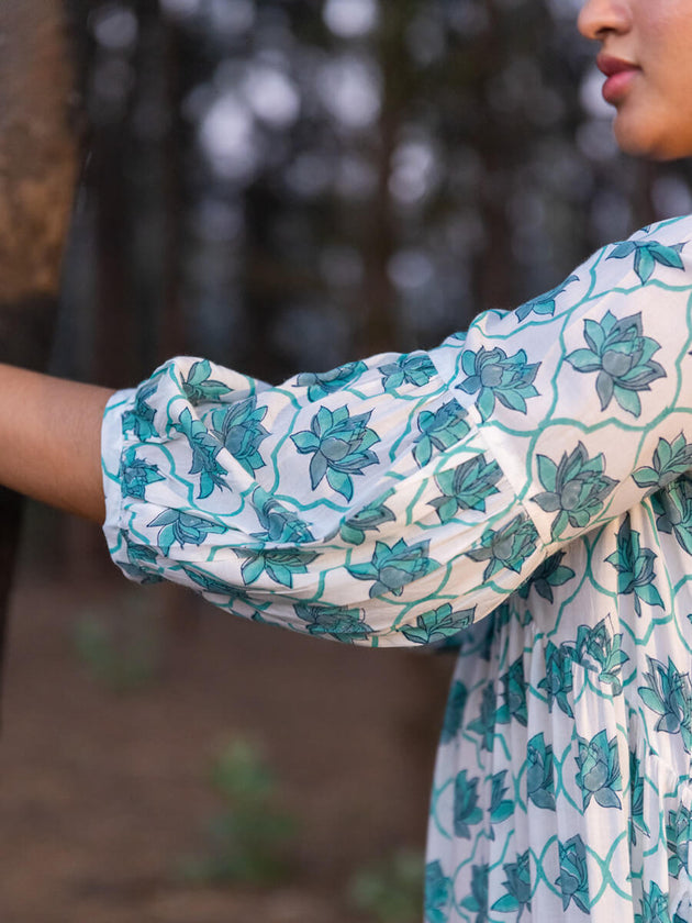 Sinamika Block Printed Modal Maxi Dress - Pinklay