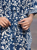 Swara Indigo Dabu Printed Cotton Kaftan - Pinklay