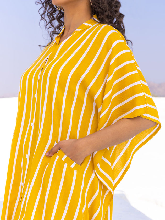 Set of 2 - Sylvie Hand Printed Shirt Dress and Palazzo - Pinklay