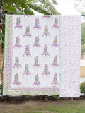 The Great Indian Stag Block Printed Cotton Quilt - Pinklay