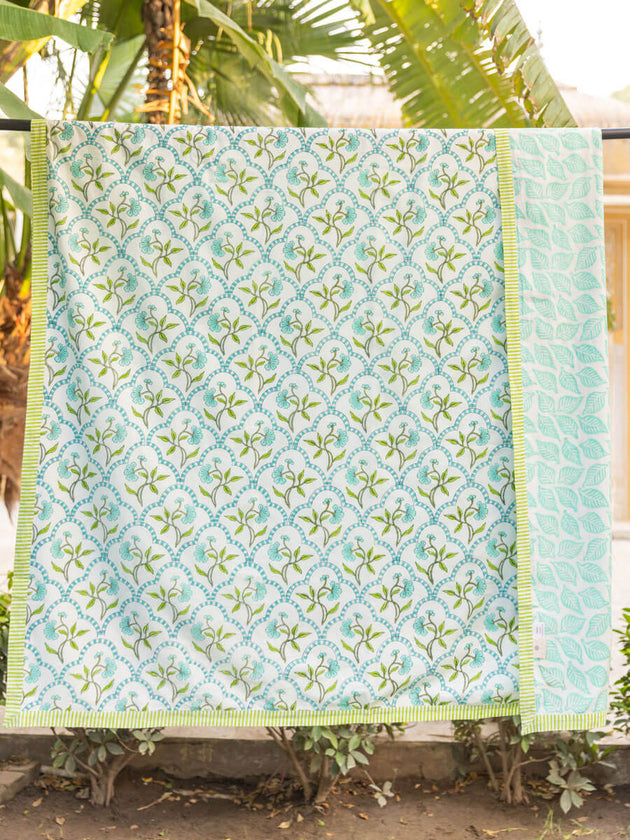 Utsav Block Printed Muslin Dohar - Pinklay