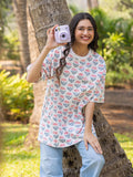 Vishwa Hand Block Printed T-shirt - Oversized - Pinklay