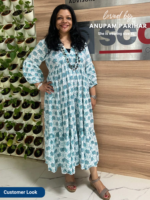 Sinamika Block Printed Modal Maxi Dress