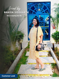 Yellow Stripes Kaftan Cotton Shirt Dress