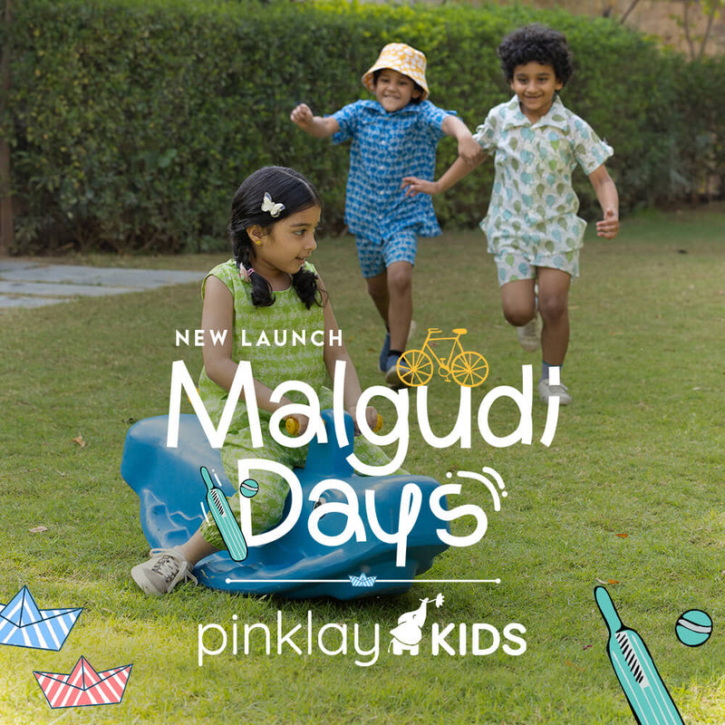 Pinklay kids - comfortable handblock printed dress in 100% GOTS certified organic cotton with azo-free dyes.
