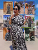 Black & White Women Fit & Flare Maxi Dress