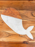 White Whale Hand Carved Wooden Platter - Pinklay