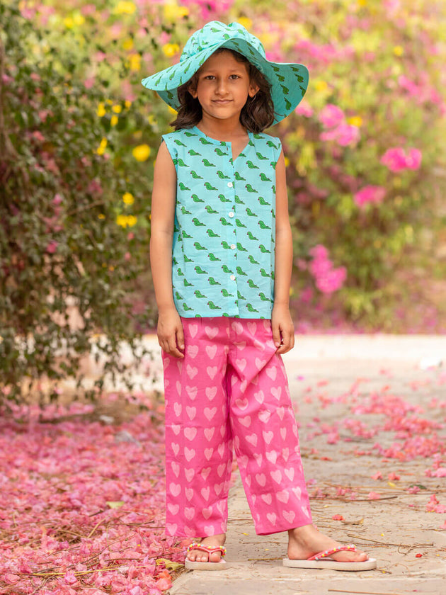 Jill Organic Cotton Top & Pants Set - Pinklay