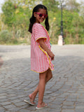 Pink Stripes Organic Cotton Kaftan - Pinklay