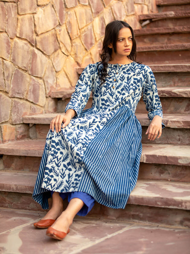 Advika Cotton Long Kurta Set | Pinklay
