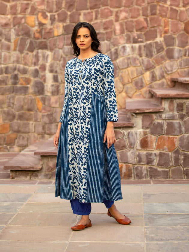 Advika Cotton Long Kurta Set | Pinklay