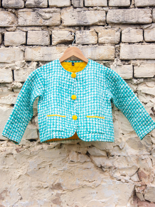 Aqua Fun Organic Cotton Quilted Tea Cup Jacket - Pinklay