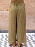 Solid Olive Rayon Slub Palazzo - Pinklay