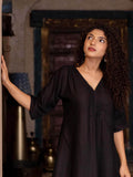 Black Rayon Embroidered Kurta | Pinklay