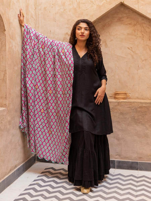 Rani Jaal Modal Silk Dupatta | Pinklay