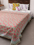 Veda Kantha Cotton Bed Cover - Pinklay