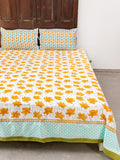 Ambuja Hand Block Printed Cotton Bed Sheet- Pinklay