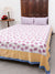 Purple Lotus Block Printed Cotton Bedsheet - Pinklay