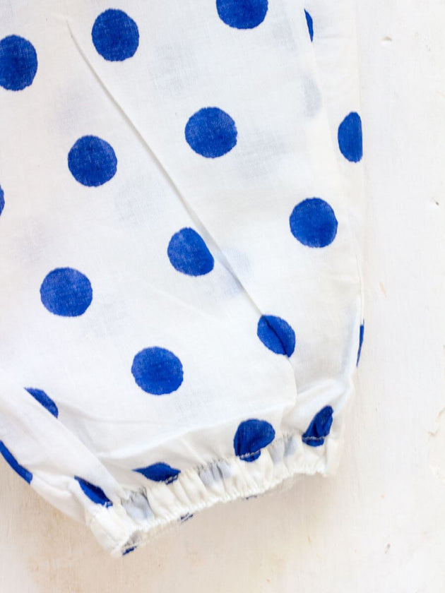 Blue Polka Organic Cotton Comfort Pants - Pinklay