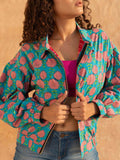 Bohemian Handblock Printed Bomber Jacket | Pinklay