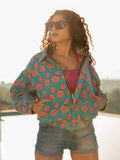 Bohemian Handblock Printed Bomber Jacket | Pinklay