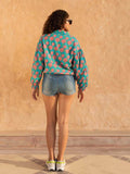 Bohemian Handblock Printed Bomber Jacket | Pinklay