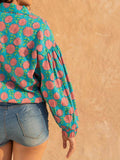 Bohemian Handblock Printed Bomber Jacket | Pinklay