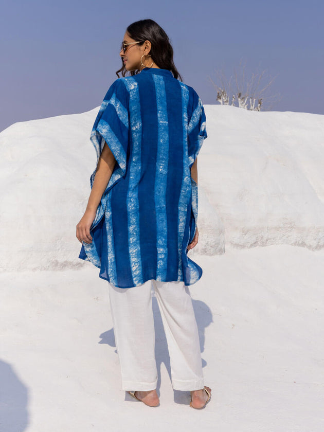 Set of 2 - Breeze Indigo Shirt Dress and Pants - Pinklay