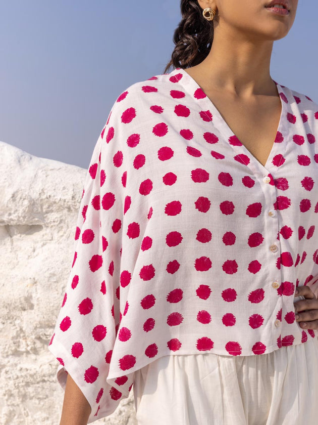 Set of 2 - Cherry Blossom Poncho Top and Pants - Pinklay