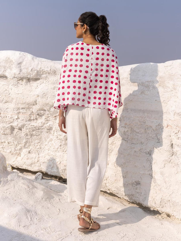 Set of 2 - Cherry Blossom Poncho Top and Pants - Pinklay