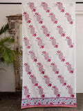 Saroj Hand Block Printed Cotton Curtain - Pinklay