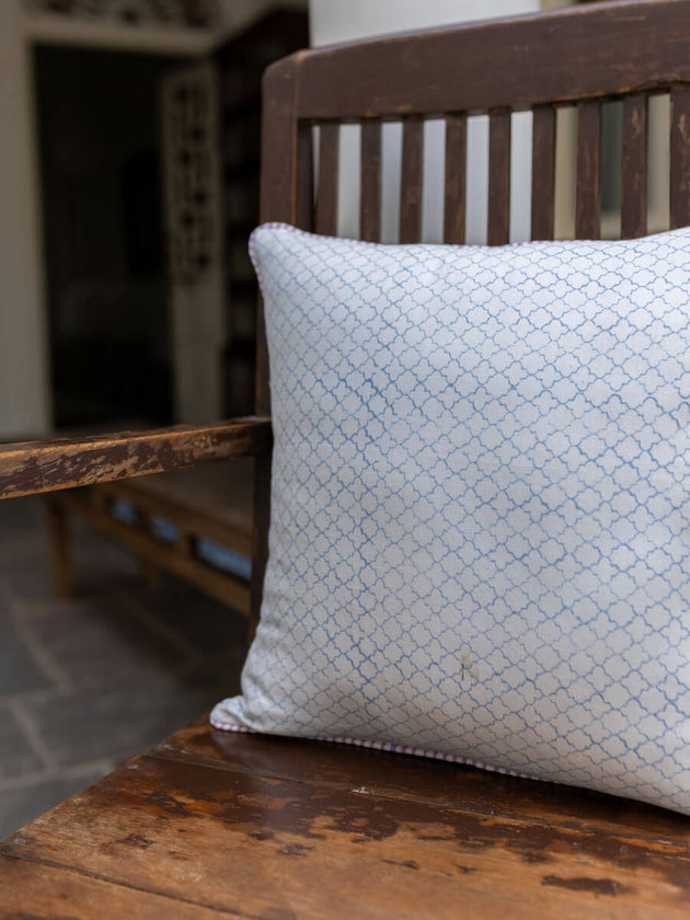 Kusum Block Printed Cotton Cushion Cover - Pinklay