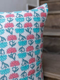 Padmini Block Printed Cotton Cushion Cover - Pinklay