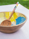 Color Riot Wooden Salad Bowl - Medium - Pinklay