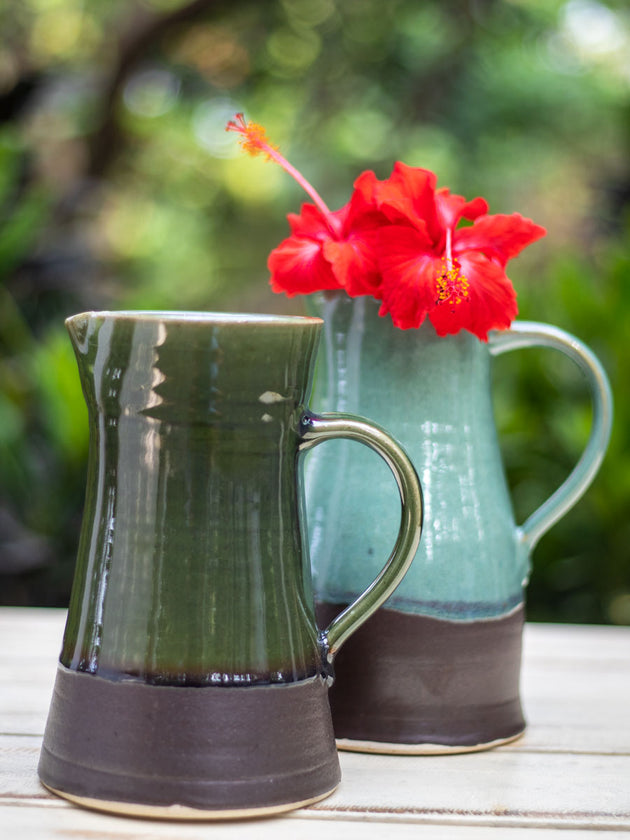 Emerald Hand-Thrown Ceramic Jug - Large - Pinklay