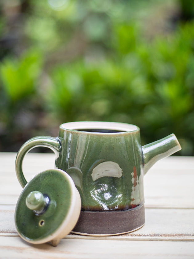 Emerald Hand-Thrown Dimpled Ceramic Tea Pot - Pinklay