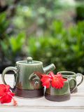 Emerald Hand-Thrown Dimpled Ceramic Tea Pot - Pinklay